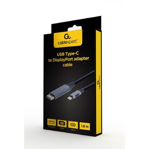 USB-C til DisplayPort kabel GEMBIRD - 1,8 m (sort/grå)