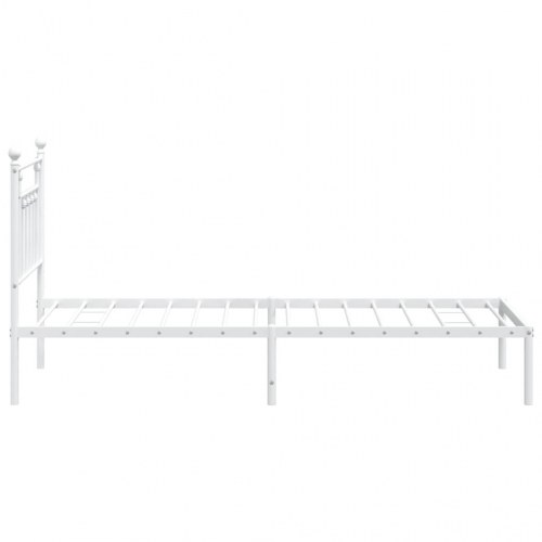 Sengeramme med sengegavl 90×190 cm - metal, hvid