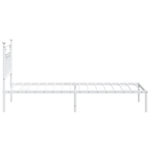 Sengeramme med sengegavl 90×200 cm - metal, hvid