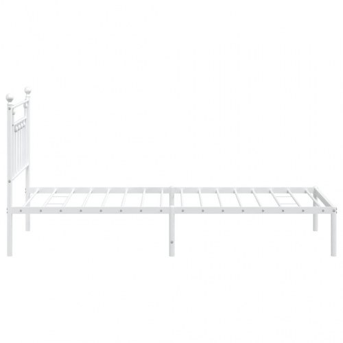 Sengeramme med sengegavl 100×190 cm - metal, hvid