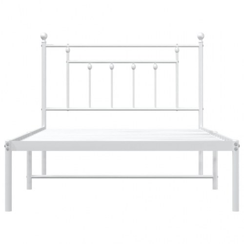 Sengeramme med sengegavl 100×200 cm - metal, hvid