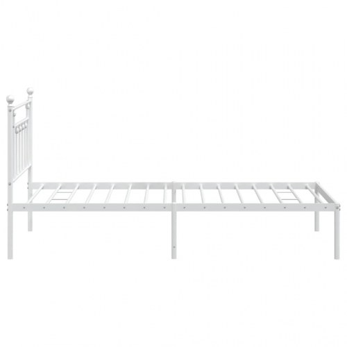 Sengeramme med sengegavl 100×200 cm - metal, hvid
