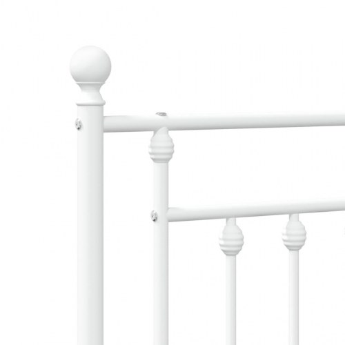 Sengeramme med sengegavl 100×200 cm - metal, hvid