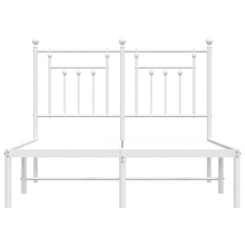 Sengeramme med sengegavl 120×190 cm - metal, hvid