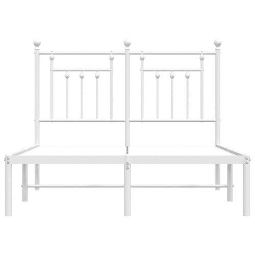 Sengeramme med sengegavl 120x200 cm - metal, hvid