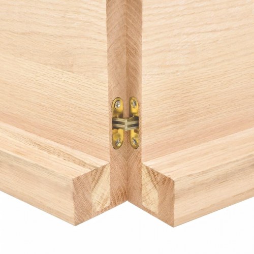 Væghylde 180x50x(2-6) cm ubehandlet massivt egetræ