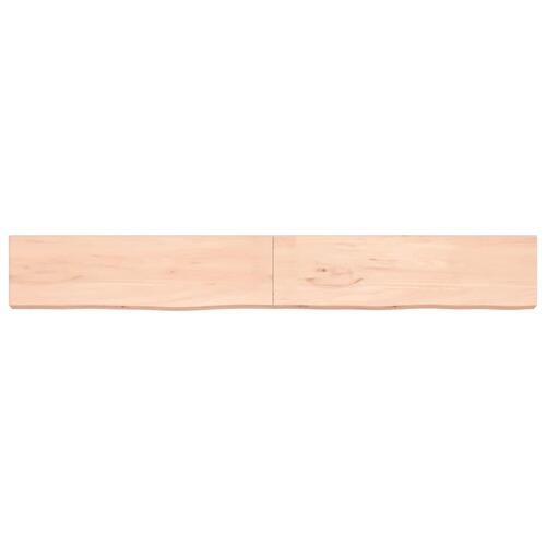 Væghylde 220x30x(2-6) cm ubehandlet massivt egetræ