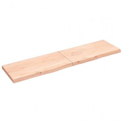 Væghylde 200x50x(2-6) cm ubehandlet massivt egetræ