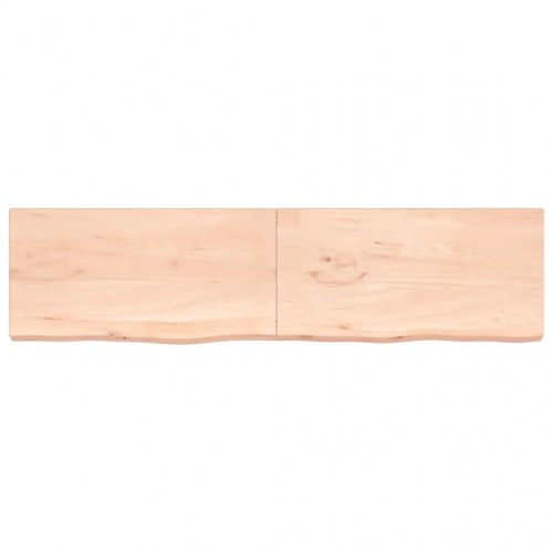Væghylde 200x50x(2-6) cm ubehandlet massivt egetræ