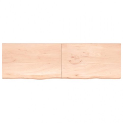 Væghylde 200x60x(2-4) cm ubehandlet massivt egetræ