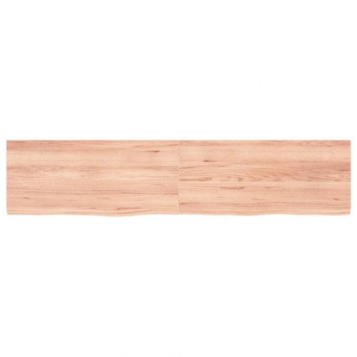 Væghylde 180x40x(2-4) cm behandlet massivt egetræ lysebrun