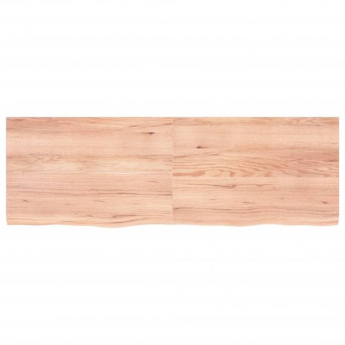 Væghylde 180x60x(2-4) cm behandlet massivt egetræ lysebrun