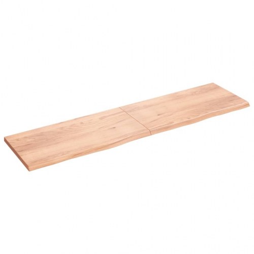 Væghylde 200 × 50 × 2-4 cm - behandlet massivt egetræ, lysebrun