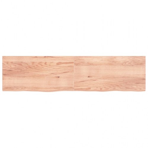 Væghylde 200 × 50 × 2-4 cm - behandlet massivt egetræ, lysebrun