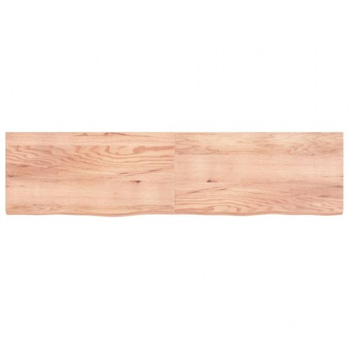 Væghylde 200x50x(2-6) cm behandlet massivt egetræ lysebrun