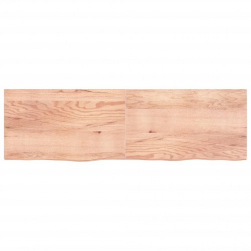 Væghylde 200x60x(2-4) cm behandlet massivt egetræ lysebrun