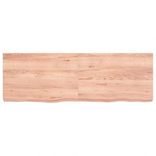 Væghylde 120x40x(2-6) cm behandlet massivt egetræ lysebrun