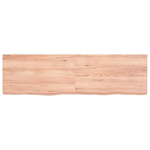 Væghylde 140x40x(2-6) cm behandlet massivt egetræ lysebrun