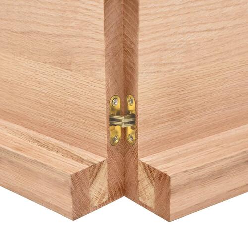 Væghylde 140x40x(2-6) cm behandlet massivt egetræ lysebrun