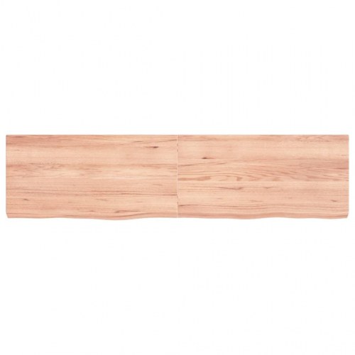 Væghylde 160x40x(2-6) cm behandlet massivt egetræ lysebrun