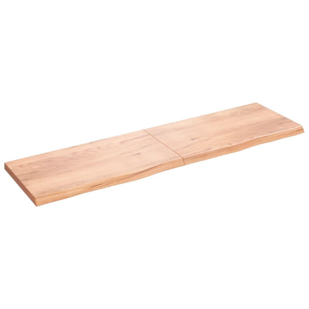 Væghylde 220x60x2 6 Cm Behandlet Massivt Egetræ Lysebrun