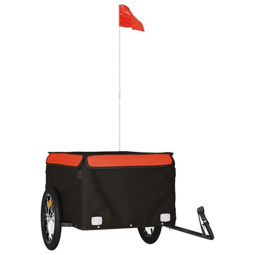 Cykelanhænger 45 kg jern sort og orange