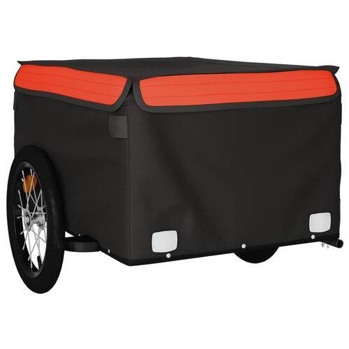 Cykelanhænger 45 kg jern sort og orange