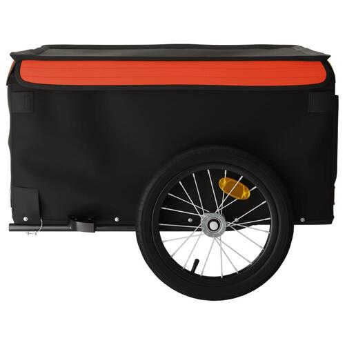 Cykelanhænger 45 kg jern sort og orange