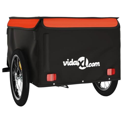 Cykelanhænger 45 kg jern sort og orange