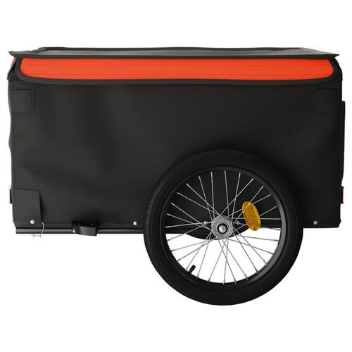 Cykelanhænger 45 kg jern sort og orange
