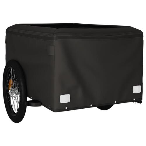 Cykelanhænger 45 kg jern sort og orange