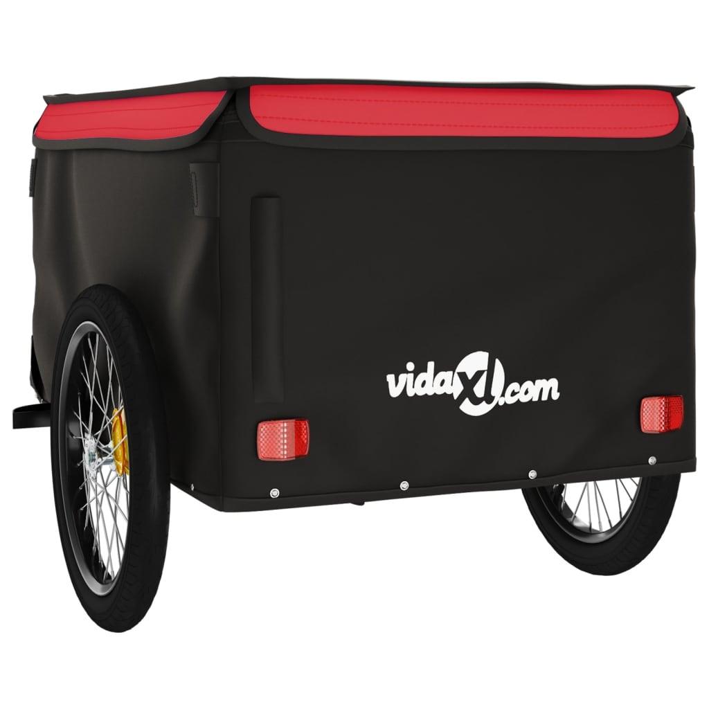 Cykelanhænger 45 kg jern sort og rød