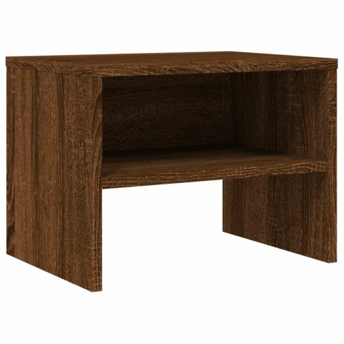 Sengeborde 2 stk. 40x30x30 cm konstrueret træ brun egetræ