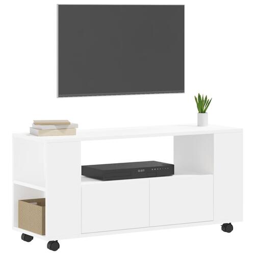 Tv-bord 102x34,5x43 cm konstrueret træ hvid