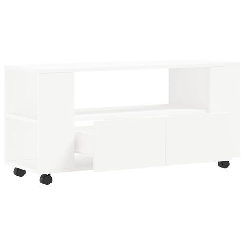 Tv-bord 102x34,5x43 cm konstrueret træ hvid