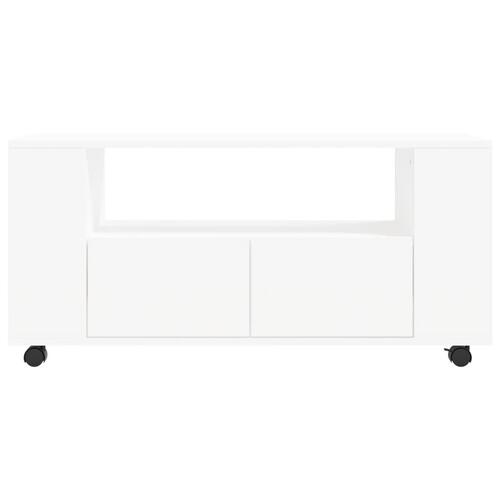 Tv-bord 102x34,5x43 cm konstrueret træ hvid
