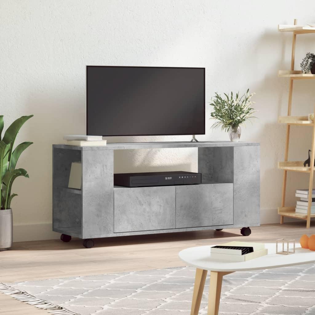 Tv-bord 102x34,5x43 cm konstrueret træ betongrå