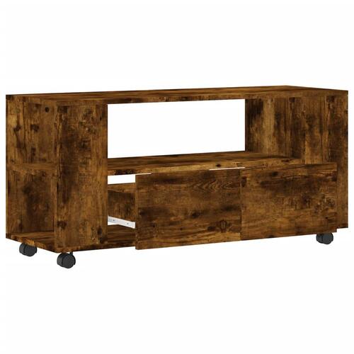 Tv-bord 102x34,5x43 cm konstrueret træ røget egetræsfarve