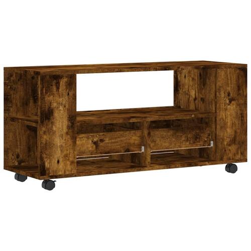 Tv-bord 102x34,5x43 cm konstrueret træ røget egetræsfarve