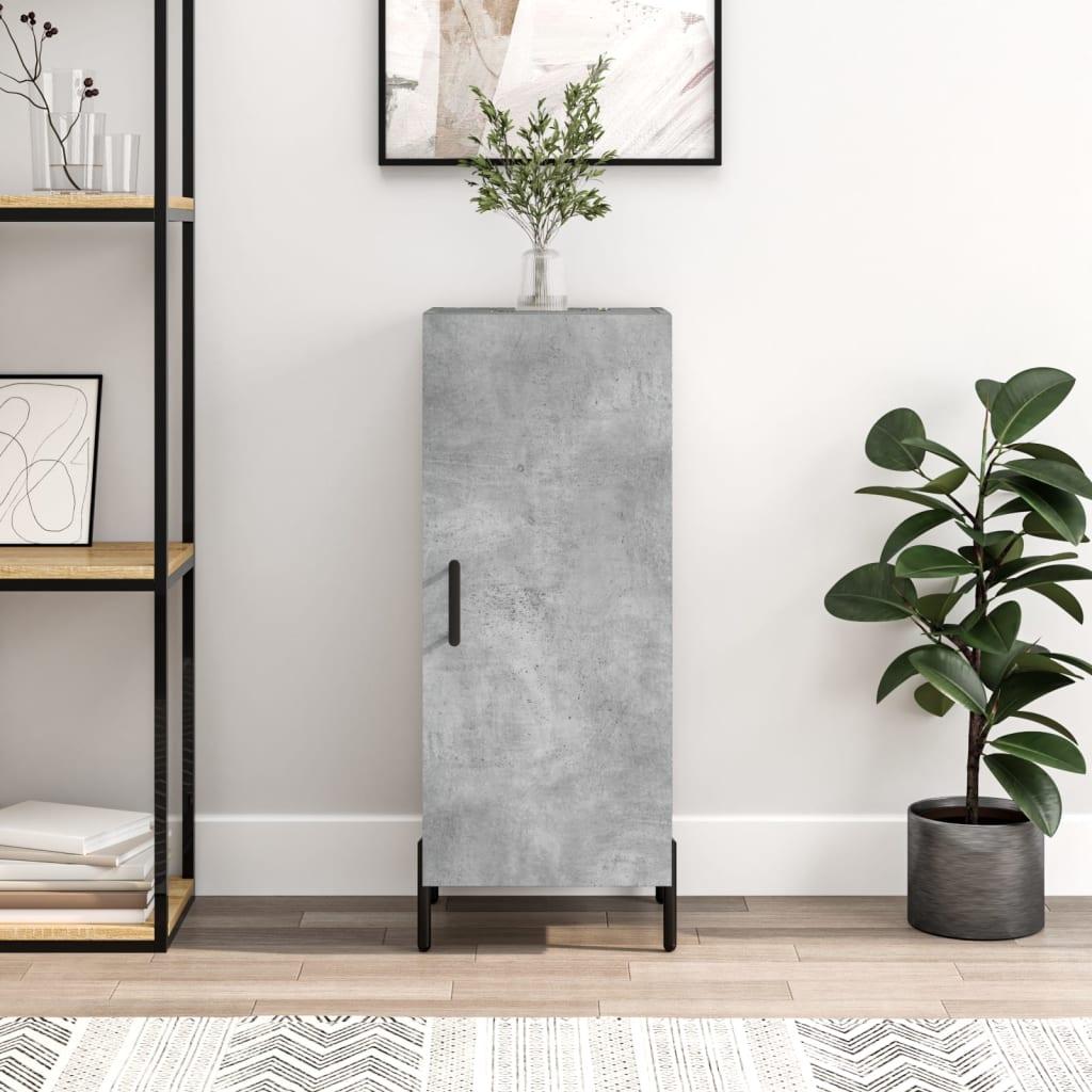 Skænk i konstrueret træ med metalben - 34,5 × 34 × 90 cm, betongrå