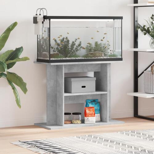 Akvariebord 80x35x60 cm konstrueret træ betongrå