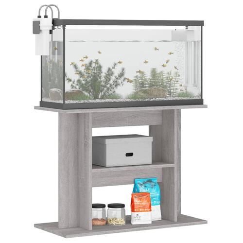 Akvariebord 80x35x60 cm konstrueret træ betongrå