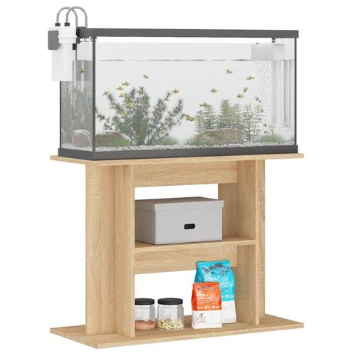 Akvariebord 80x35x60 cm konstrueret træ sonoma-eg