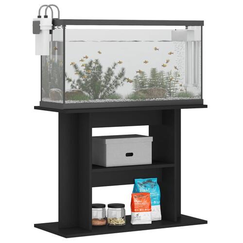 Akvariebord 80x35x60 cm konstrueret træ sort