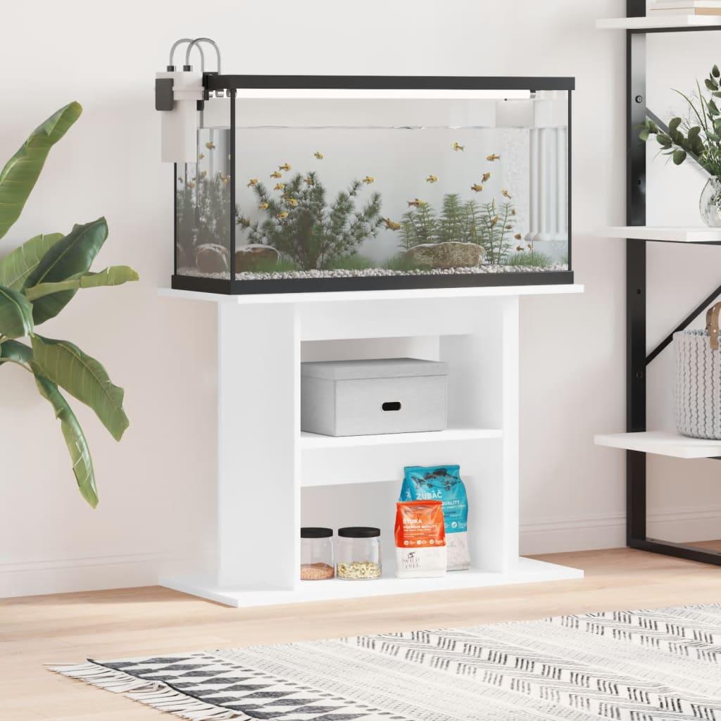 Akvariebord 80x35x60 Konstrueret Træ Hvid