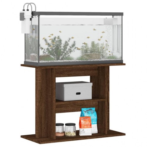 Akvariebord 80x35x60 cm konstrueret træ brun egetræsfarve