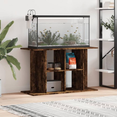 Akvariebord 100 × 40 × 60 cm i konstrueret træ - røget egetræsfarve