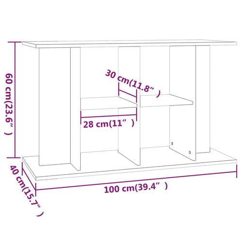 Akvariebord 100x40x60 cm konstrueret træ sort
