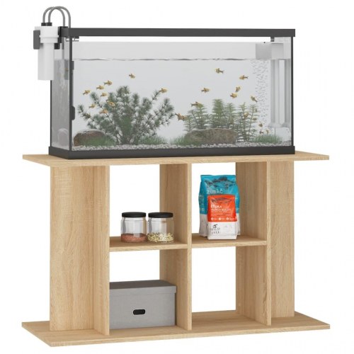Akvariestativ i sonoma eg 100 × 40 × 60 cm - konstrueret træ