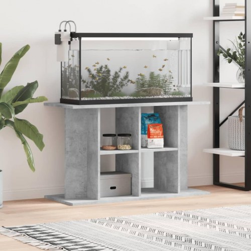 Akvariestativ i konstrueret træ - betongrå 100 × 40 × 60 cm